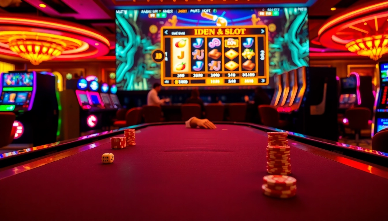 Engage in thrilling gameplay with idn slot featuring vibrant neon lights and polished casino elements.