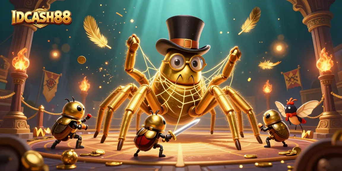 Experience thrilling gameplay with IDCASH88 in a dynamic 3D casino illustration featuring unique characters.