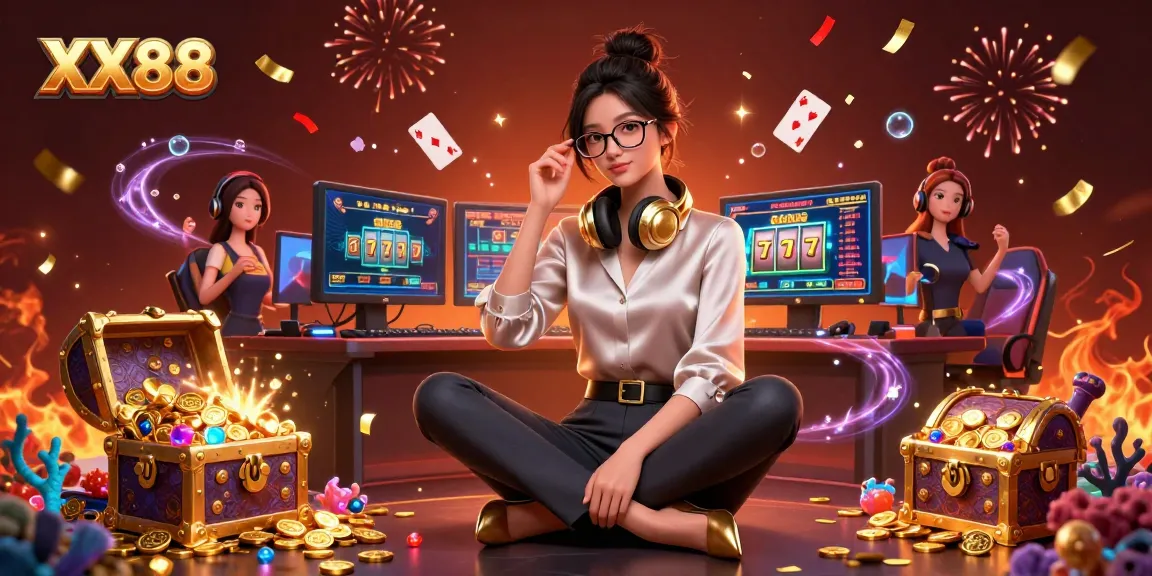 Experience thrilling gameplay at XX88, surrounded by vibrant casino elements and captivating visuals.
