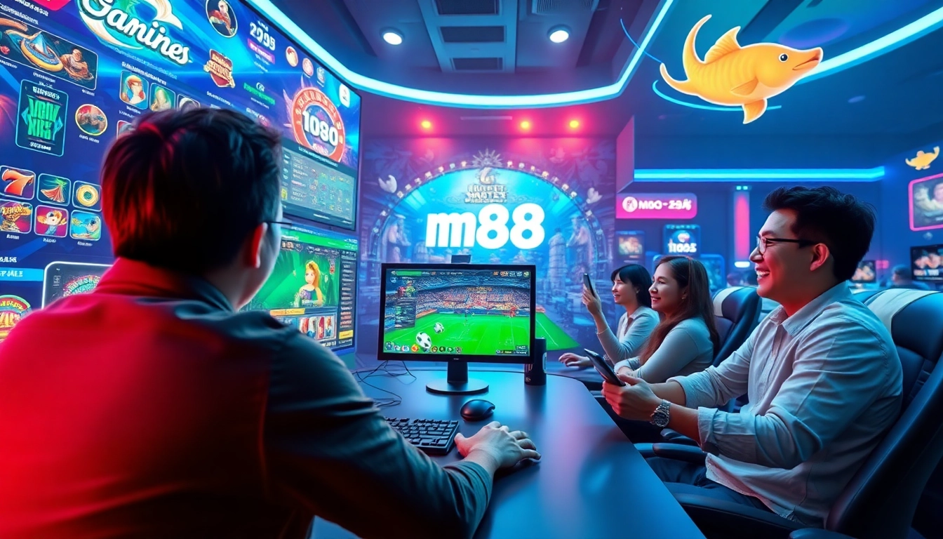 Engaging gaming scene at mm88 com showcasing online casino and sports betting.