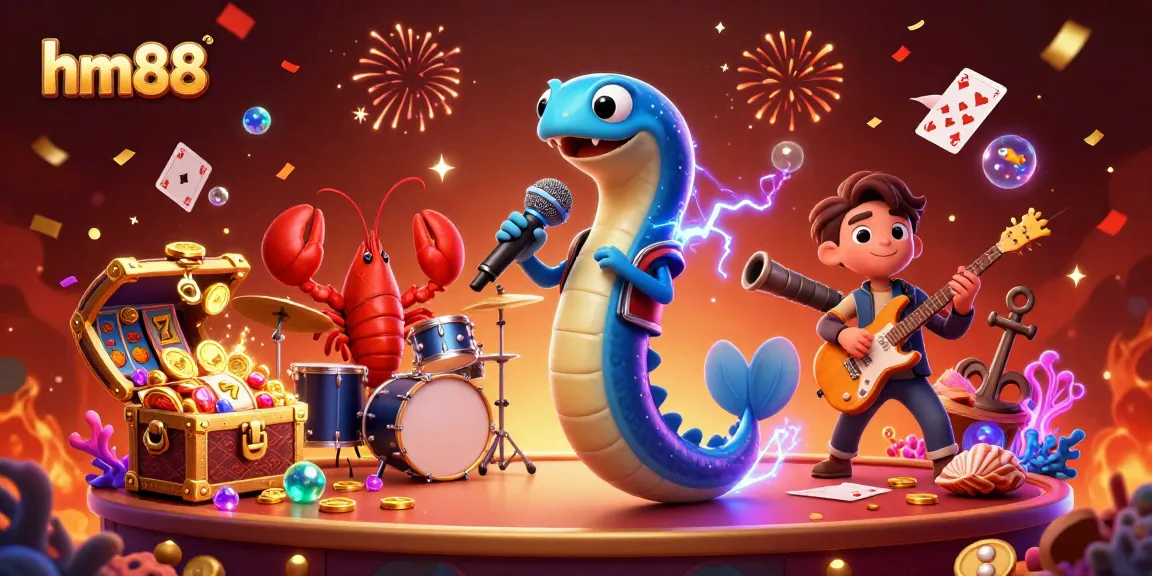 Engage in hm88 casino action with an electric eel DJ and vibrant underwater scene