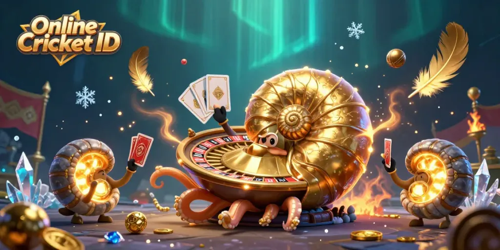 Experience thrilling bets with a verified Online Cricket ID, featuring a dynamic casino scene.