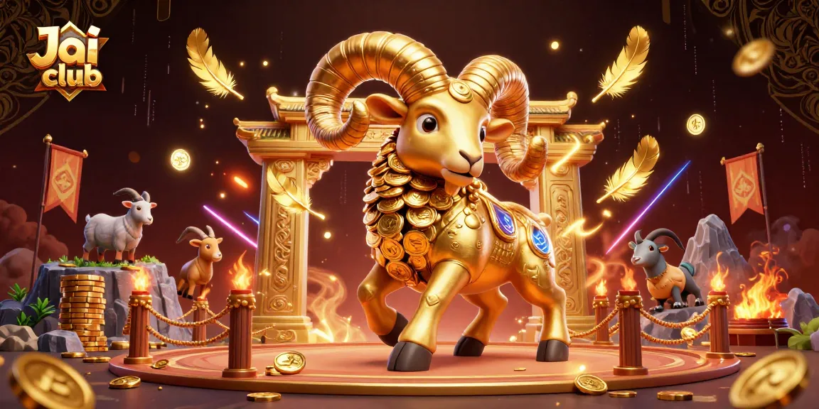 Experience thrilling action at Jai club with a massive golden ram charging through a dynamic casino scene.