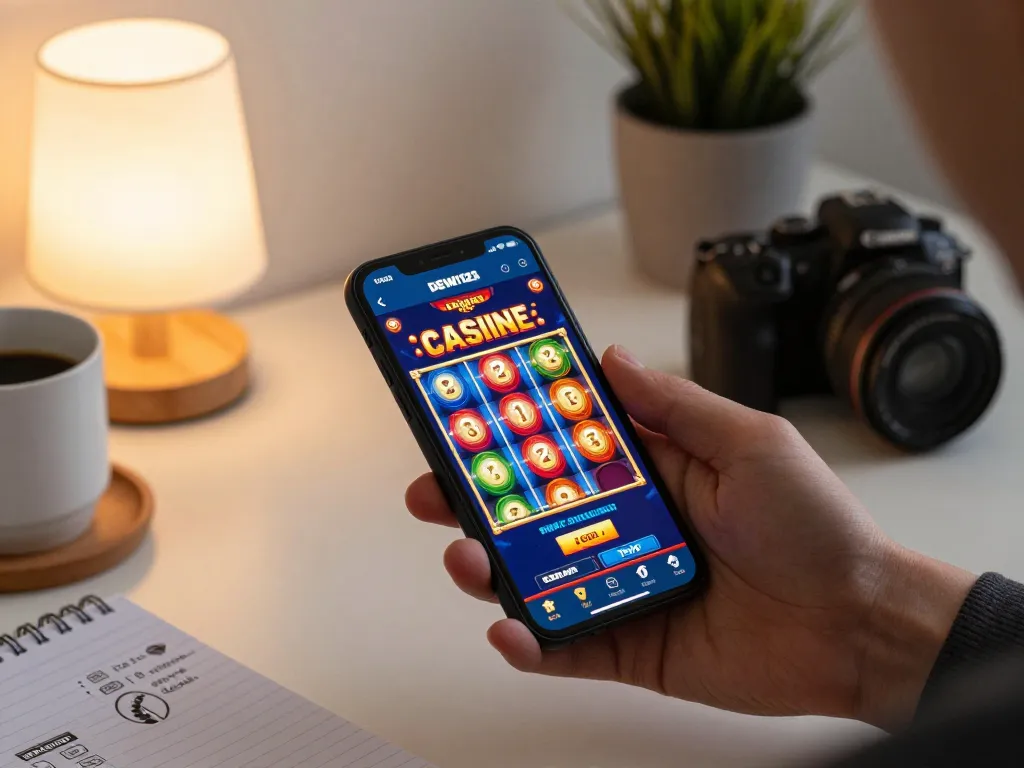 Pemain yang terlibat dengan aplikasi DEWI123 untuk slot online, menunjukkan aksi permainan yang semarak dan strategi bermain.